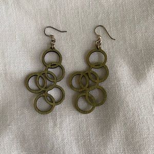 Handmade wooden earrings with multiple circles